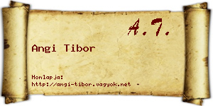 Angi Tibor névjegykártya